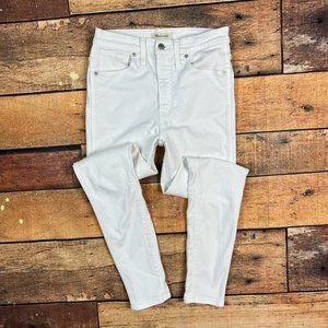 Madewell 10" High Rise Skinny Jeans Size 27 Waist Pure White AJ233